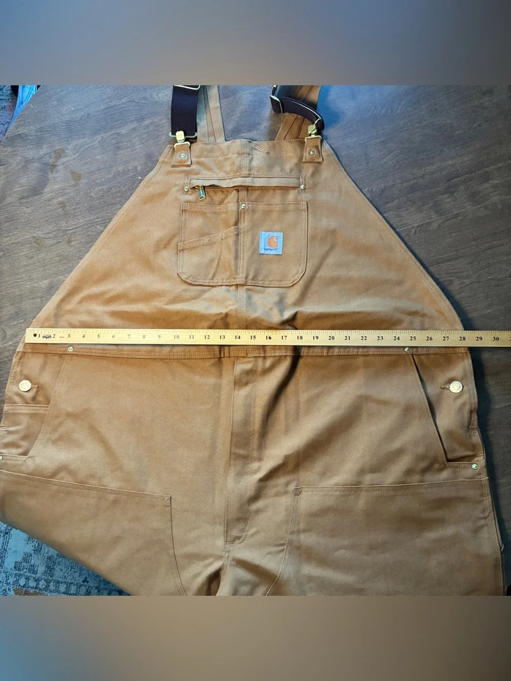 Carhartt Duck Bib Canvas Overalls Mens 54x30 R01 BRN Brown Workwear NWT NOS